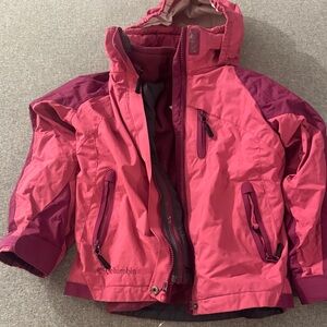 Columbia Pink and Magenta Girls' Hooded Winter Jacket